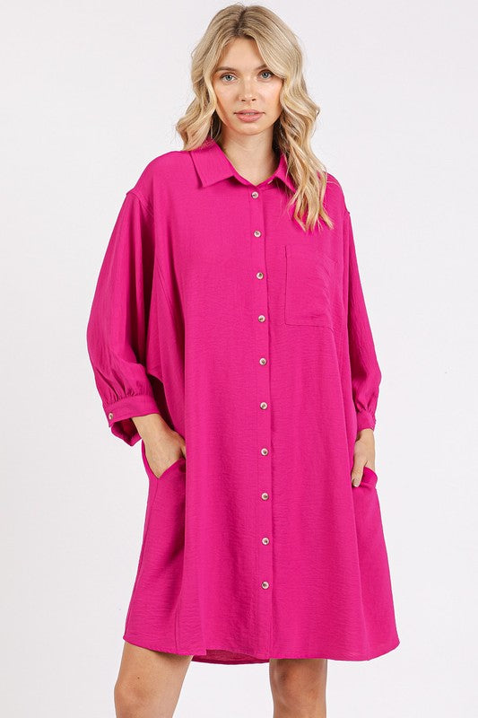 Mittoshop Twill Short Sleeve Collared Mini Dress main image 1