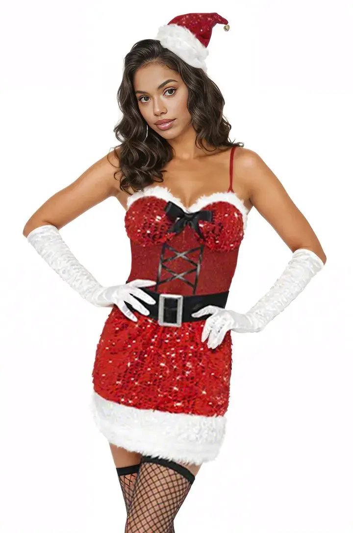 Sequin Santa Costume - Festive Glamour Reimagined