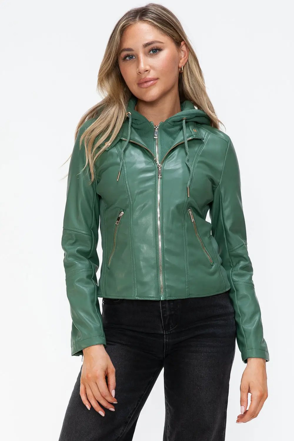 Snobbish Snap and Zip Closure Hooded Vest