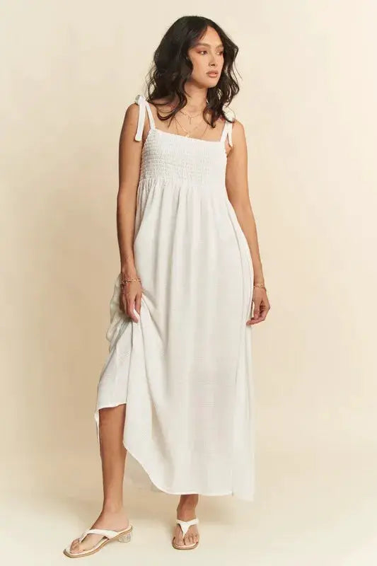 Davi & Dani Multi Floral Square Neck Puff Sleeve Maxi Dress