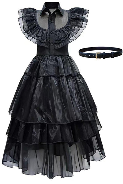 Black Wednesday Adams Prom Party Dress 2 Pc Costume - AMIClubwear