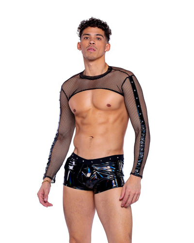 6513 - Vinyl with Iridescent Pint Shorts - AMIClubwear