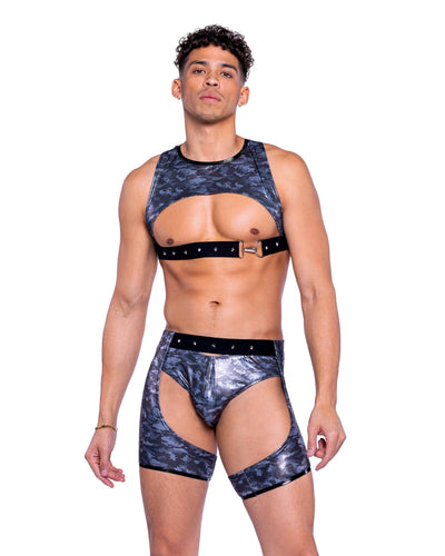 6524 - Shimmer Camouflage Chaps - AMIClubwear