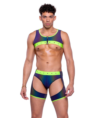 6535 - Reflective Chaps with Stud Detail - AMIClubwear