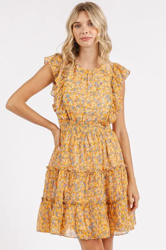 Mittoshop Smocked Ruffled Hem Half Sleeve Mini Dress