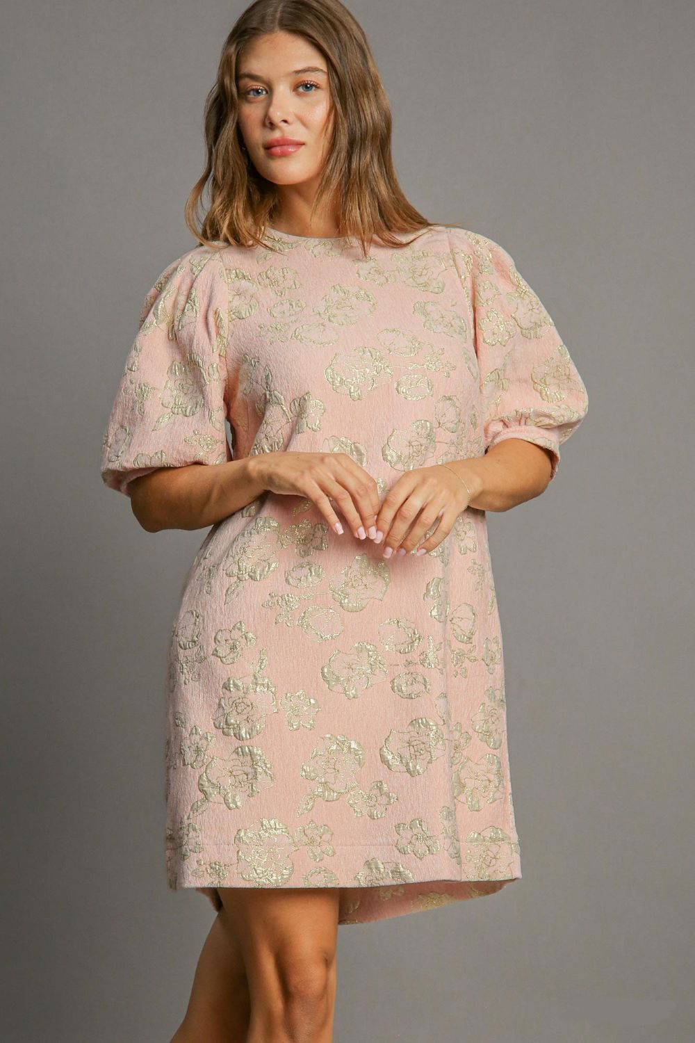 Umgee Floral Print Mini Dress with Belt main image 1