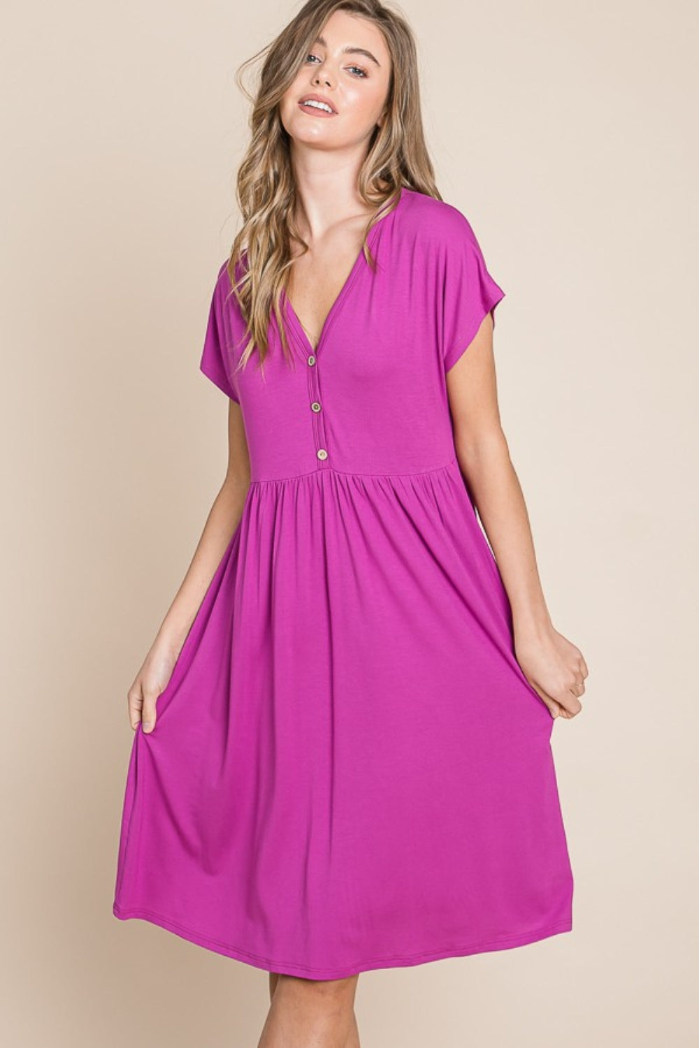 BOMBOM Short Sleeve Tiered Maxi Dress main image 0