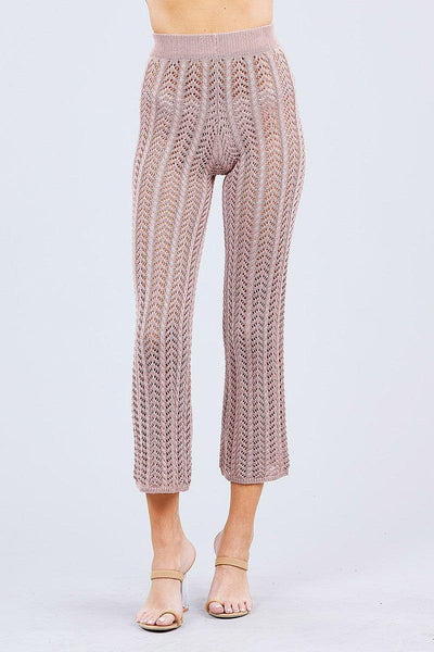Flare Long Fishnet Sweater Pants - AMIClubwear