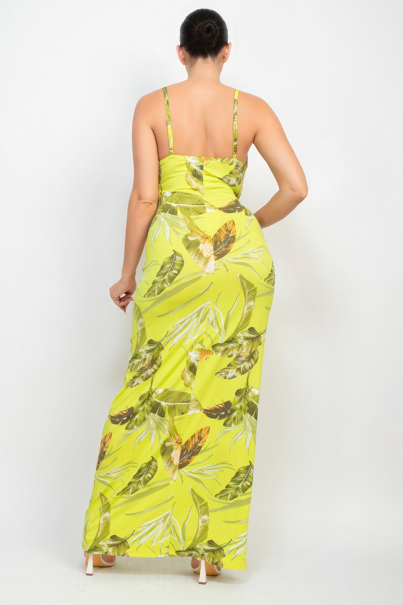 Scoop Tropical Print Maxi Dress - AMIClubwear