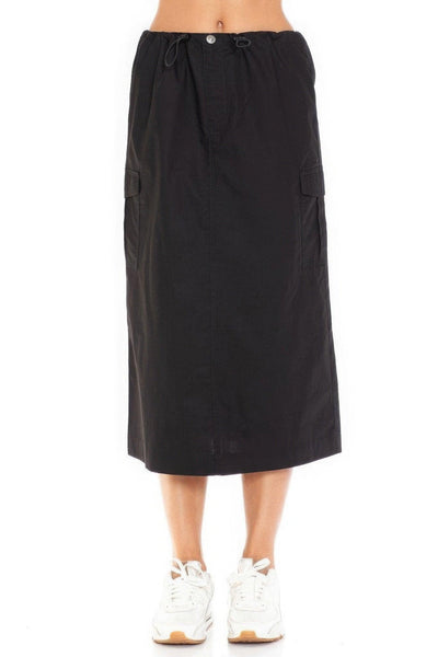Cargo Skirt With Drawstring Midi Skirt - AMIClubwear