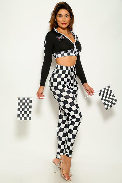 Black Race Car Racer Full Length 2pc Sexy Halloween Costume - AMIClubwear