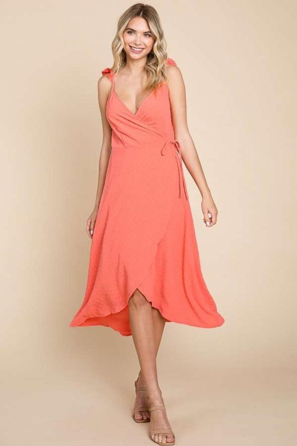 Culture Code Backless Plunge Half Sleeve Tiered Dress