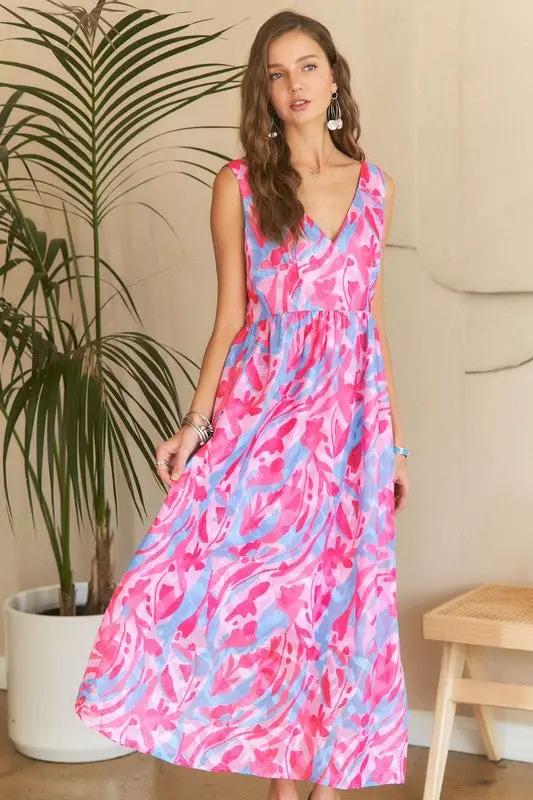 ADORA Applique Round Neck Sleeveless Shift Dress