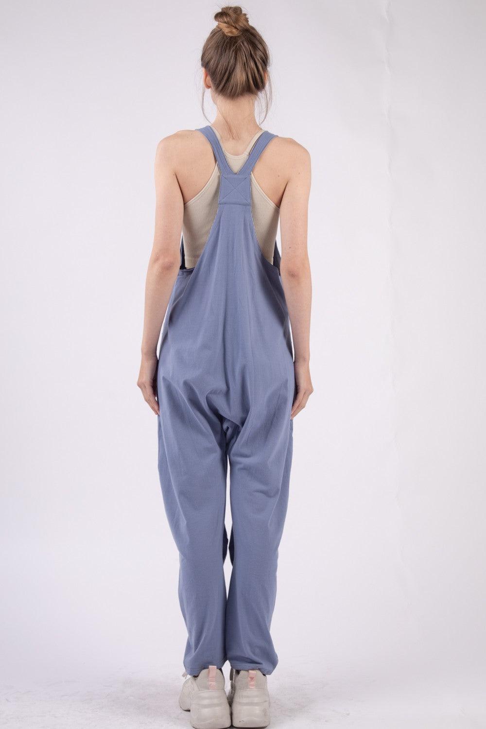 VERY J Plunge Sleeveless Jumpsuit with Pockets - AMIClubwear