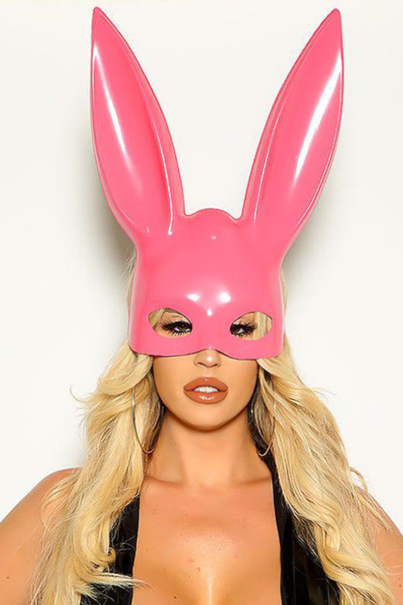 Fuchsia Glossy Bunny Mask Costume Accessory