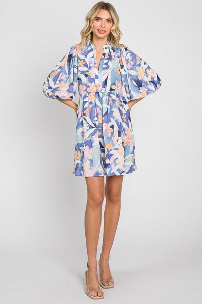 GeeGee Floral Print Mini Dress - AMIClubwear