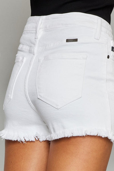 Kancan Full Size High Rise Frayed Hem Denim Shorts - AMIClubwear