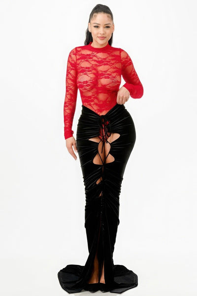 Lace Bodysuit & Mermaid Skirt - AMIClubwear