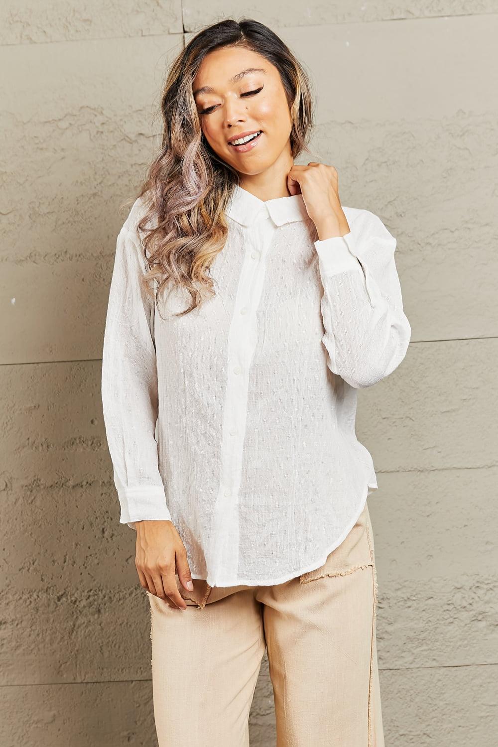 Petal Dew Take Me Out Lightweight Button Down Top - AMIClubwear