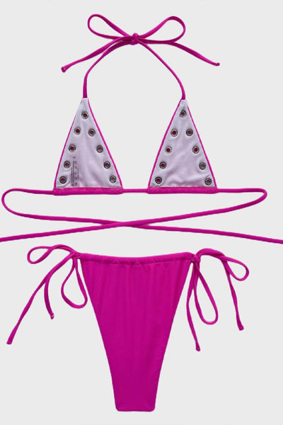 Pink Grommet Ultra Sexy Drawstring Cheeky 2Pc Swimsuit Bikini - AMIClubwear