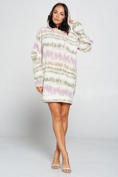Terry Brushed Print Sweater Dress - AMIClubwear