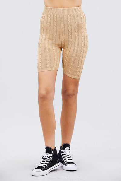 Twisted Effect Bermuda Length Sweater Shorts - AMIClubwear