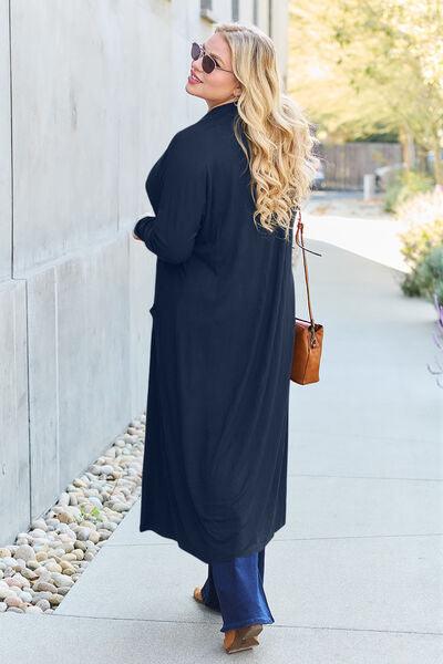 Basic Bae Full Size Open Front Long Sleeve Cover Up - AMIClubwear