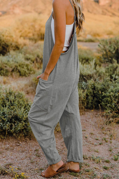 Double Take Full Size V-Neck Sleeveless Jumpsuit with Pockets - AMIClubwear