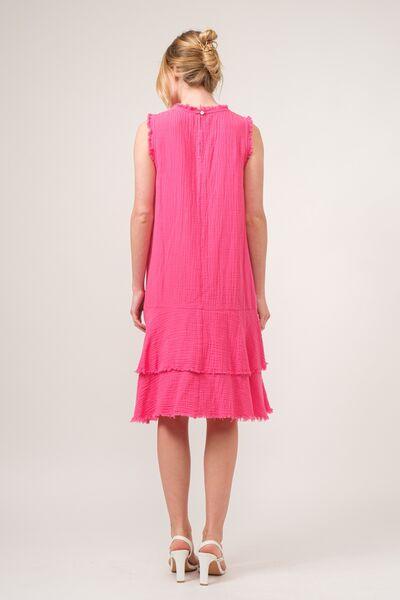And The Why Washed Fringe Detail Tiered Dress - AMIClubwear