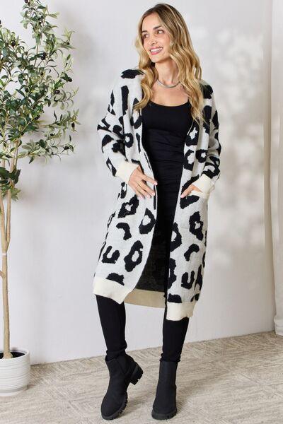 BiBi Leopard Open Front Cardigan - AMIClubwear