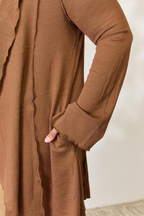 Culture Code Full Size Open Front Long Sleeve Cardigan - AMIClubwear