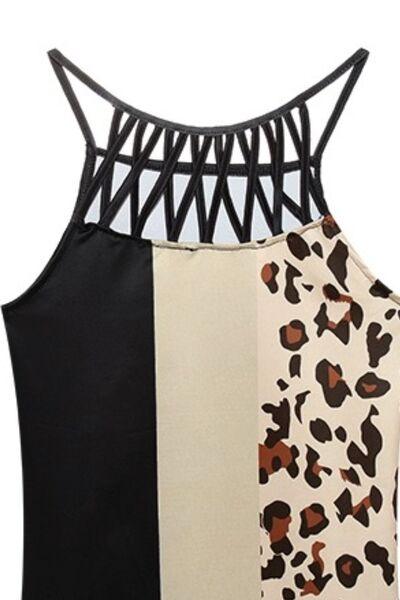 Printed Grecian Neck Mini Dress - AMIClubwear