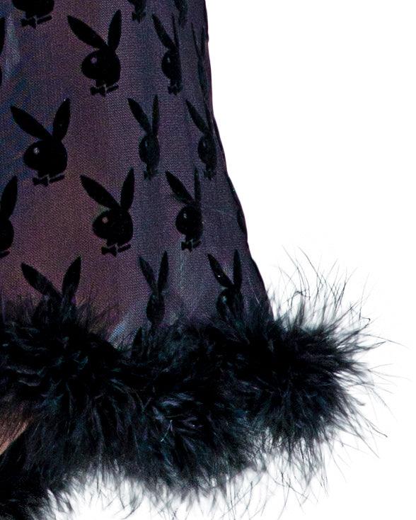 PBLI104 - Playboy Bunny Noir Robe - AMIClubwear