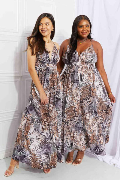 Sweet Generis Full Size Piecing It Together Printed Sleeveless Dress - AMIClubwear