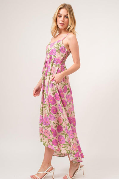 And The Why Floral High-Low Hem Cami Dress - AMIClubwear