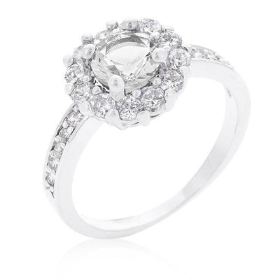 Bella Birthstone Engagement Ring in Clear - AMIClubwear