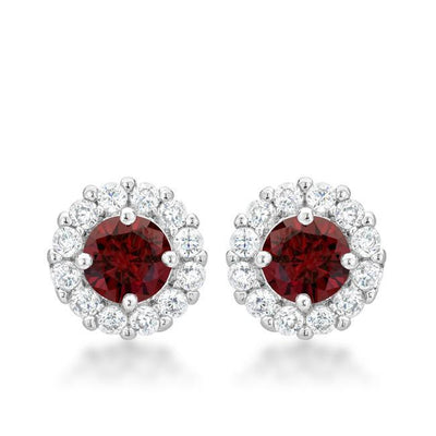 Bella Bridal Earrings in Garnet Red - AMIClubwear