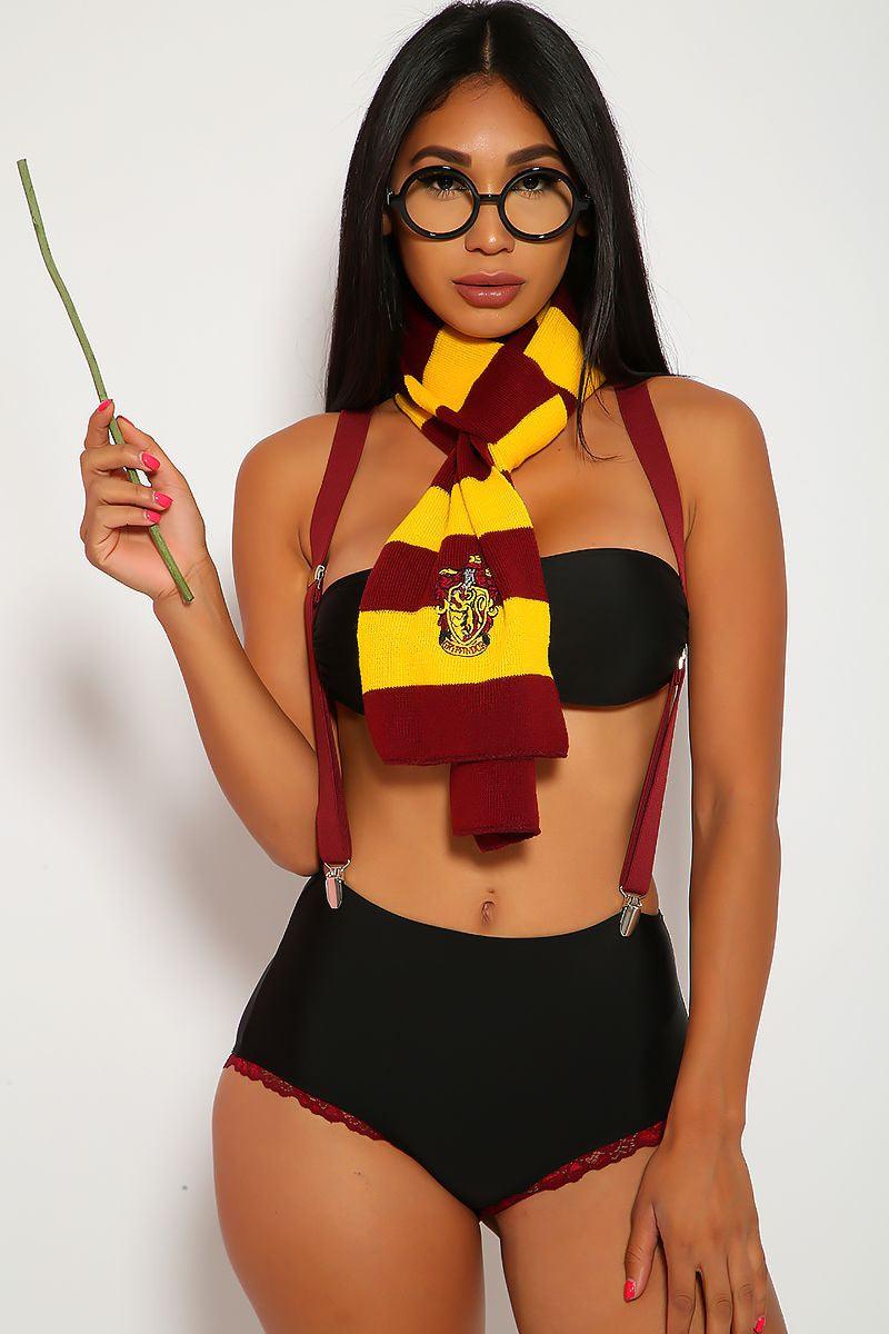 Black 5 Pc Wizard Costume Sexy Harry Halloween M / Black Black 5 Pc Wizard Costume Sexy Harry Halloween M / Black