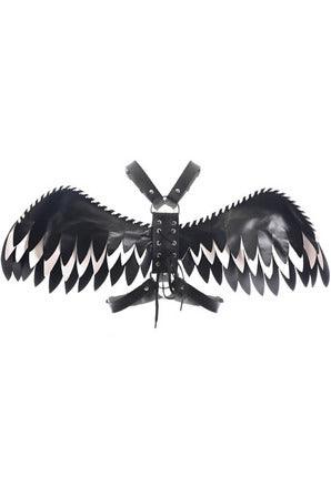 Black & White Layered Wing Body Harness - AMIClubwear
