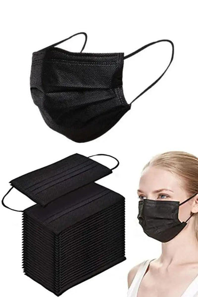 Black Medical Disposable 10 Piece Facemasks - AMIClubwear