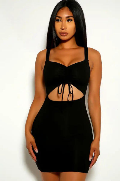 Black Sleeveless Cut Out Party Dress - AMIClubwear