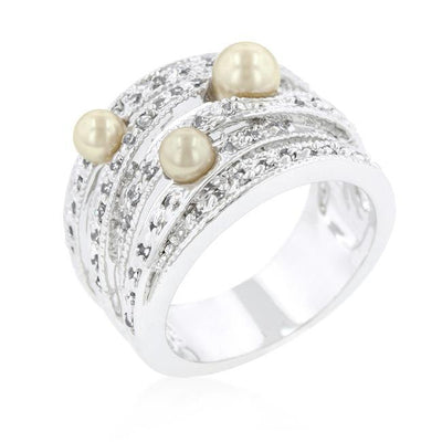 Champagne Pearl Cocktail Ring - AMIClubwear