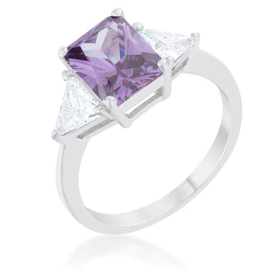 Classic Amethyst Sterling Silver Engagement Ring - AMIClubwear