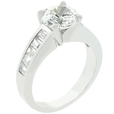 Classic Silvertone Engagement Ring - AMIClubwear