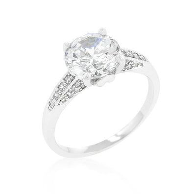 Contemporary Engagement Ring with Large Center Stone - AMIClubwear