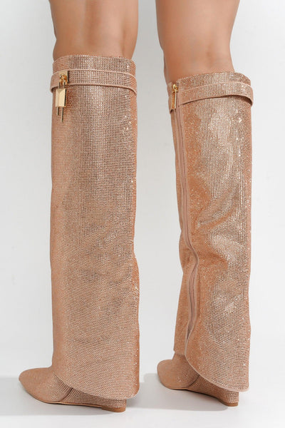 CRARA - ROSE GOLD Thigh High Boots