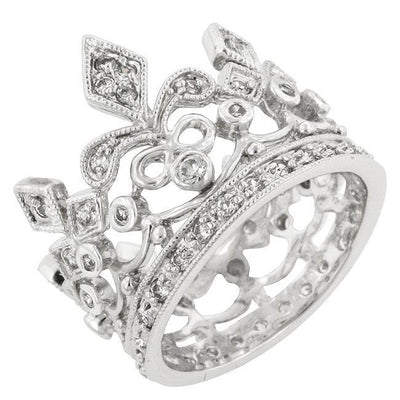 Cubic Zirconia Crown Eternity Ring - AMIClubwear