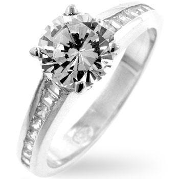 Cubic Zirconia Engagement Ring - AMIClubwear