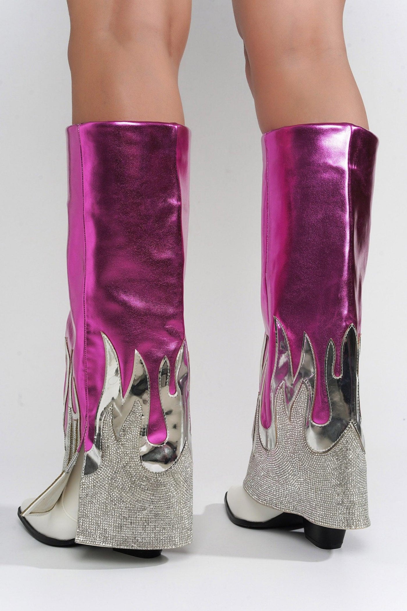 EMERSYN - PINK Thigh High Boots - AMIClubwear