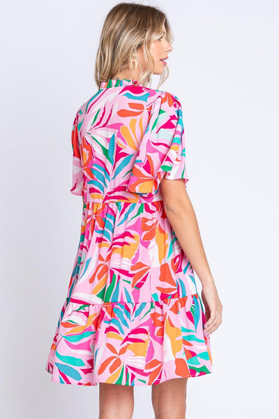 GeeGee Floral Ruffled Mini Dress - AMIClubwear